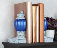 Distressed Bookends and Metallic Books