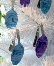 Paint-Poured Spoon Ornaments