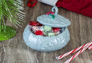 Frosty Poinsettia Candy Dish