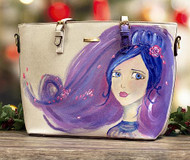 Girl in Blue Painted Purse