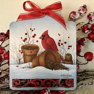 Winter Cardinal and Berries Plaque