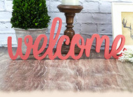 Welcome Sign in Coral
