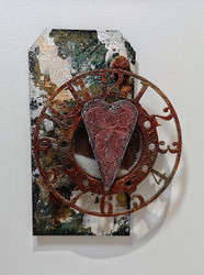 Faux Rust Heart Mixed Media Tag