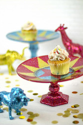 Glittery Carnival Cake Plates