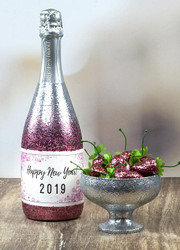 Pink Glittery Champagne Bottle