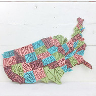 Quirky Hand-Lettered US Map