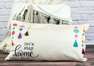 "Let's Stay Home" Painted Pillow