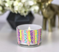 Chalk and Color Cascading Flowers Candleholder
