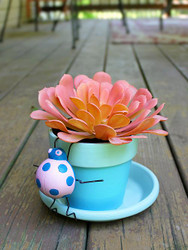 Painted Flower Pot and Ladybug