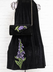 Painted Foxglove Velvet Dress and Bag