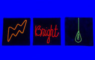 "Bright" Neon Signs on Velvet