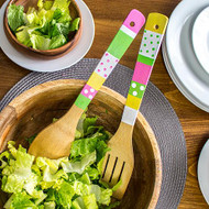 Bright and Colorful Summertime Salad Tongs