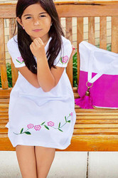 Girl's Floral Dress with Matching Tote