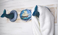 Nautical Mermaid and Ship Towel Racks