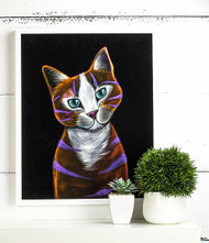 Kitty Painted on Black Velvet