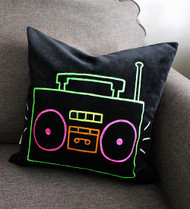 Retro Neon Boom Box Pillowcase