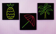 Neon Beach Paintings on Velvet