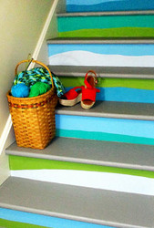 Ocean Waves Painted Staircase