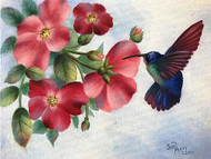 Hummingbird and Wild Roses