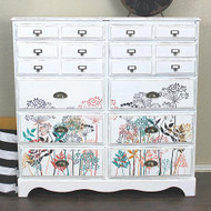 Colorful Wildflowers Stenciled Dresser