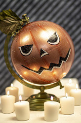 Metallic Jack-O'-Lantern Globe