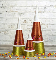 Glittery Kawaii Candy Corn Trees