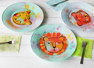 Wild Cat Reverse Painted Plates