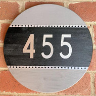 House numbers on round plaque
