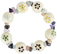 Painted Beaded Flower Bracelet