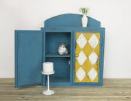 Rustic Turquoise Cabinet with Diamonds
