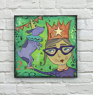 Girl With a Crown and Her Dancing Dog