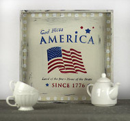 God Bless America Stenciled Tray