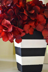 Modern Black and White Striped Vase