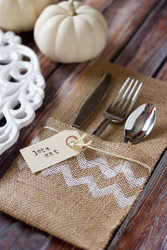 Burlap Utensil Holder