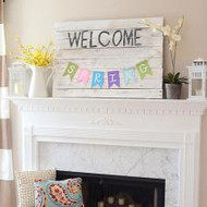 Welcome Spring Pennant Sign