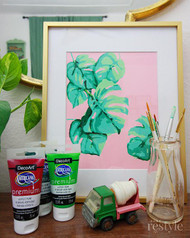 Monstera Plant Printable Paint-By-Number