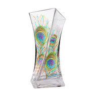 Peacock Feathers on A Glass Vase