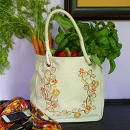 Rope-Handled Stenciled Fall Tote