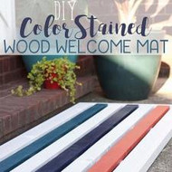 DIY Color Stained Wood Welcome Mat