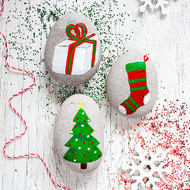 Around the Christmas Tree Painted Rocks