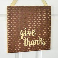 Gold Foil "Give Thanks" Decoupage Canvas