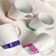 Artful Morning Glass Painted Coffee Mugs