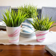 Metallic Marbled Spring Pots