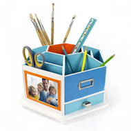 Blue & Orange Art Supply Organizer