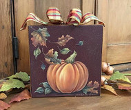 Painted Pumpkin Wooden Decor