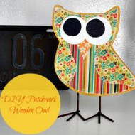 Patchwork Wooden Owl