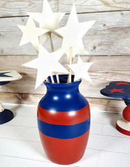 Patriotic Vase with Star Bouquet using Glass paint