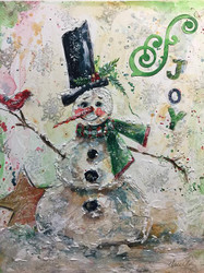 JOY Mixed Media Snowman