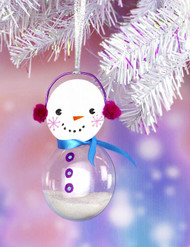 Snowman Glass Christmas Bulb Ornament