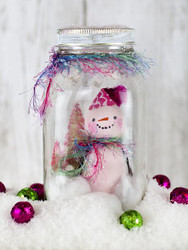 Pink Snowman in A Jar